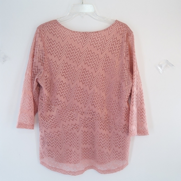 JM COLLECTION 1X PINK CH3VRON TOP - Picture 5 of 5